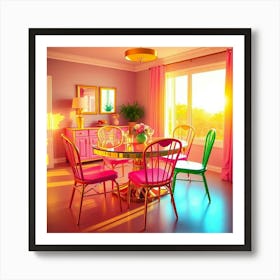 Pink Dining Room 3 Art Print