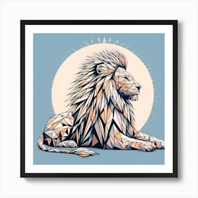 Geometric Lion 5 Art Print