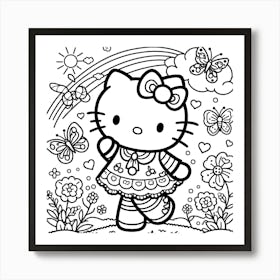 Hello Kitty Coloring Pages Art Print