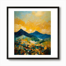 Sunset Over The Mountains 1 Art Print