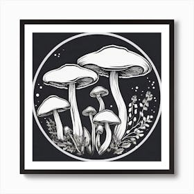 Mushrooms In A Circle 3 Art Print