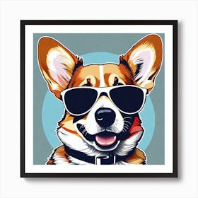 Corgi In Sunglasses 13 Art Print