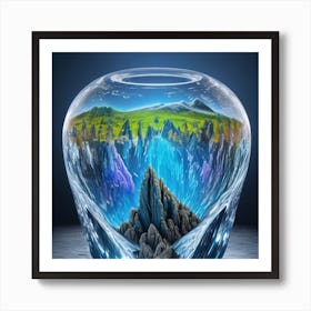 Glass Vase With Mountains Art Print