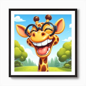 Giraffe With Glasses 8 Art Print