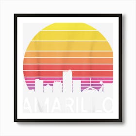 Amarillo City Retro Surf Venice Palm 80s Vintage Texas 70s Art Print