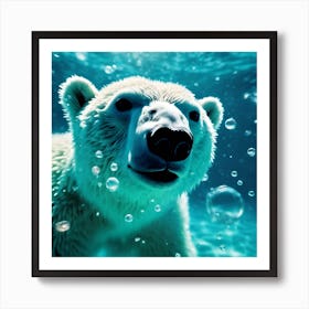 Under the Sea, Polar Bear Cub Swimming 3 Art Print