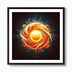 Fiery Sun Art Print