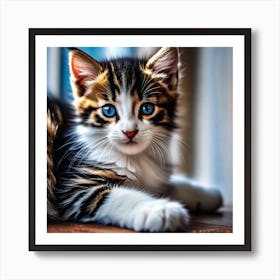 Kitten With Blue Eyes 2 Art Print