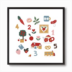 Knickknacks White Art Print