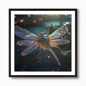 Dragonfly made of glass Art Print