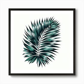 Tropical green palm leaf 4 Art Print