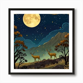 Leonardo Anime Xl A Natural Nighttime Scene With Golden And Br 0 (5) Art Print