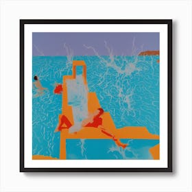 Fun At Hockney Pool Art Print