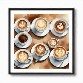 Coffee Cups Set Art Print