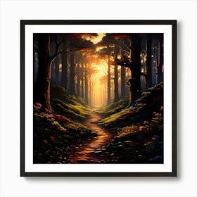 Path In The Woods 3 Art Print