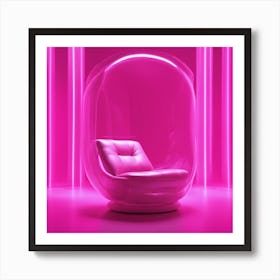 Furniture Design, Tall Bad, Inflatable, Fluorescent Viva Magenta Inside, Transparent, Concept Produc Art Print