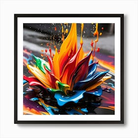 Colorful Paint Splash Art Print