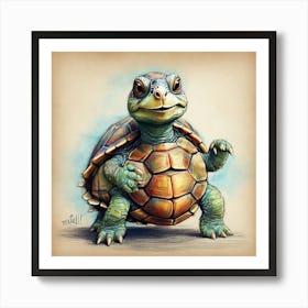 Cute Turtle 2 Art Print