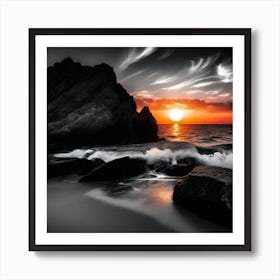 Sunset At The Beach 531 Art Print