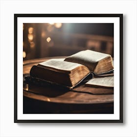 Bible On A Table Art Print