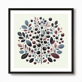 Scandinavian Art, Aronia berries ​ 3 Art Print