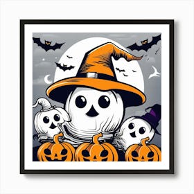 Halloween Pumpkins Art Print