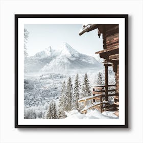 Holiday Cabin In The Alps Art Print