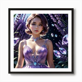 Girl In A Purple Dressdfg Art Print