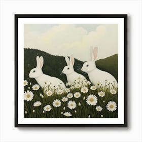 White Rabbits Fairycore Painting 1 Póster