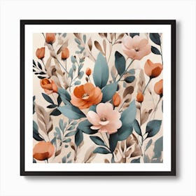 Floral Wallpaper Art Print