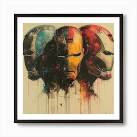 Iron Man Masks Art Print