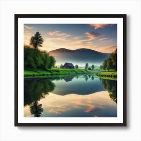 Sunrise By The Lake 5 Art Print