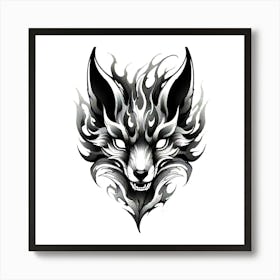 Wolf Head Tattoo 18 Art Print