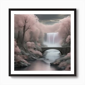 Pink Waterfall Art Print