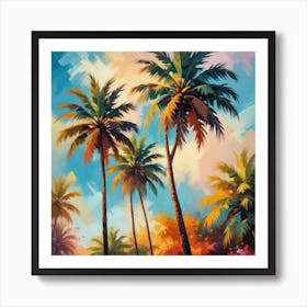 Palm Trees in Art Print 2 Art Print