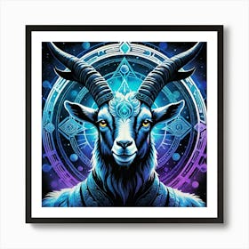 Capricorn Power Goat Art Print