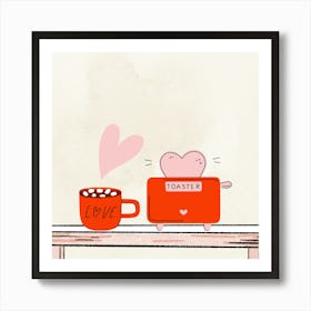 Toaster And Coffee Art Print