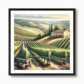 Tuscan Vineyard Vintage  Poster