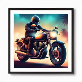 Motorcycle Rider Art Print