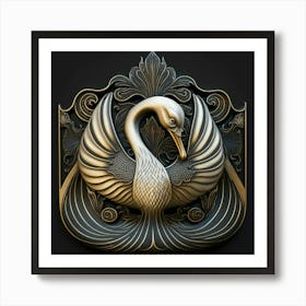 Golden Swan Art Print