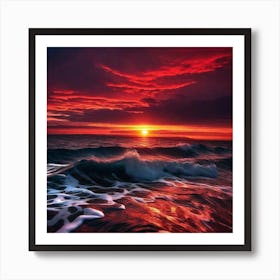 Sunset Over The Ocean 102 Art Print