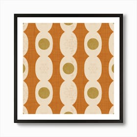 Retro Mod Geo Chain - Ocher - Mid Century Modern Art Print