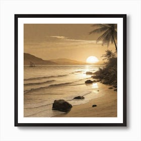 Sunset On The Beach 765 Art Print