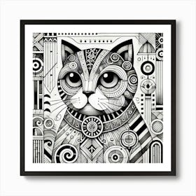 Chaser Bridge City Cat Art Print