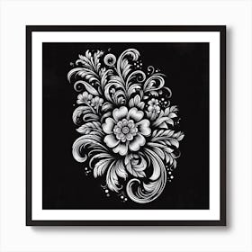 Russian Floral Design Art Print