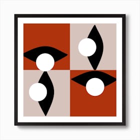 Brown Checkered Eye 1 Art Print