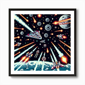 8-bit space battle 1 Art Print