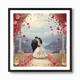 Bride And Groom Art Print