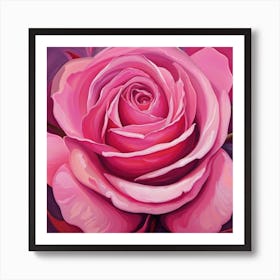 Pink rose luck Art Print