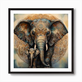 Elephant Series Artjuice By Csaba Fikker 030 Art Print